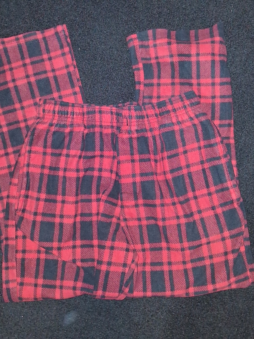 Men's Red and Black Plaid Flannel Pajama Pants